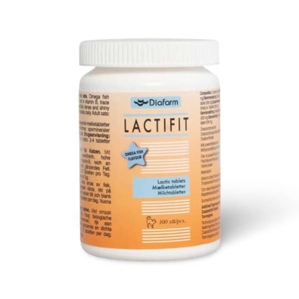 Diafarm Lactifit Omega-3 vitamīni tabletes kaķiem ādai un apmatojumam N100